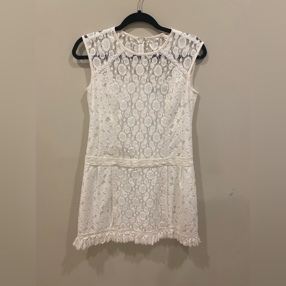 Nanette Lepore Womens Sheath Dress Ivory Size 4 Floral-Lace.$48 OBO
